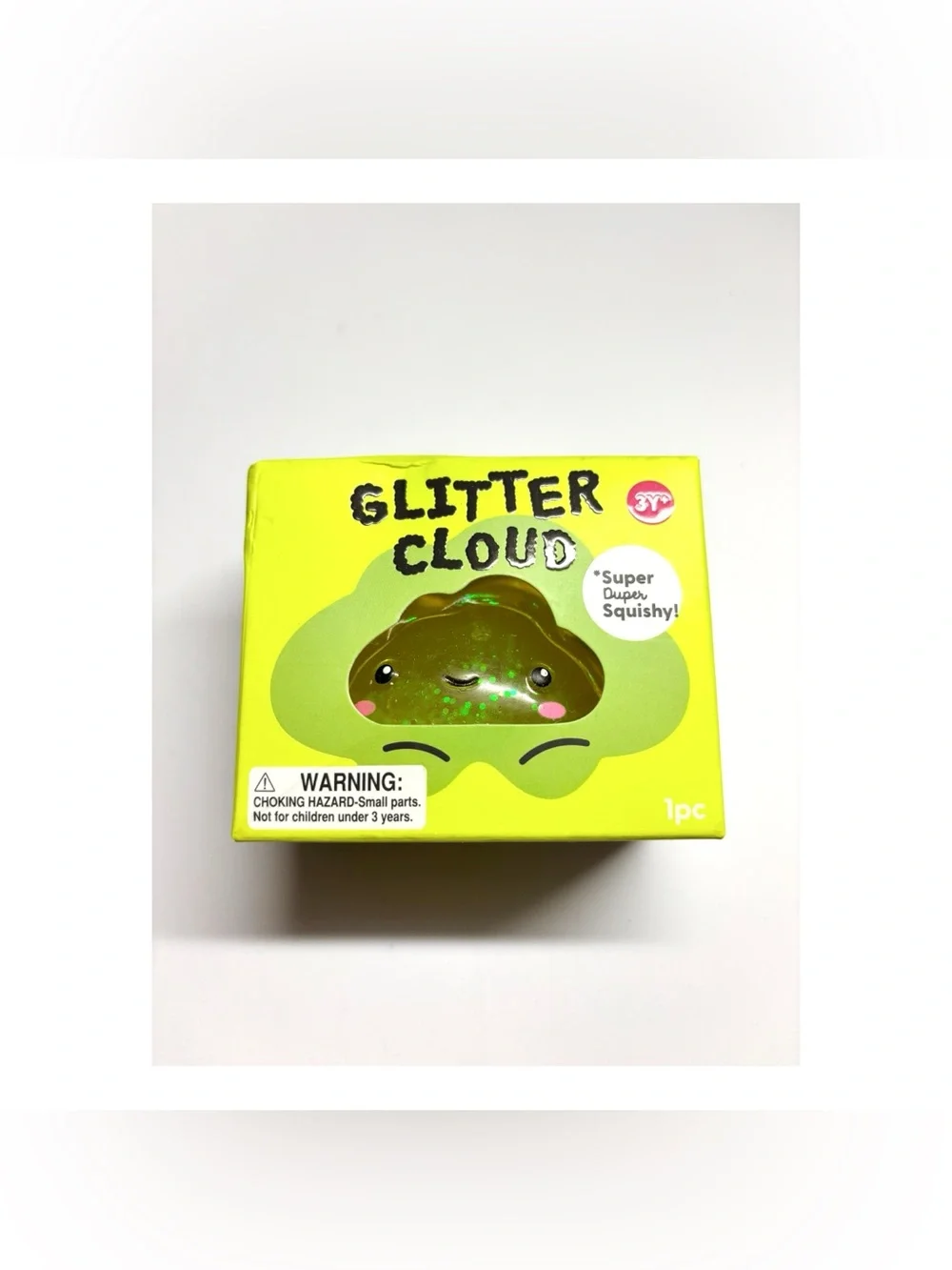 J'adore Glitter Cloud Yellow Squishy Sensory Glitter Squeeze Toy